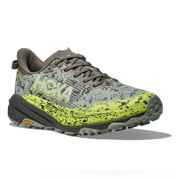 Hoka Men\'s Trail Running Shoe in Olive Green and Lime main image 5